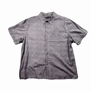 John Varvatos USA Mens L Purple Polka Dot Shirt Button Up Cotton